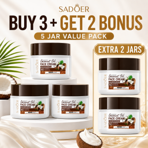 SADOER Nourishing Coconut Oil Face Cream Moisturizing Whiten Soothing Repair Anti-Aging 300g