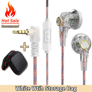 Original QKZ MDR Flat-Head Headphones 16MM Large Moving Coil HIFI Bass Music Wired Earphones L-Bending 3.5MM AUX Mid-low Frequency Sports Headsets With Mic For Fancier PC Phones Gaming Earbuds