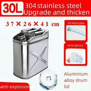 10L/20L/30L Stainless Steel Jerry Can Vehicle-Mounted Portable Fuel Tank Multi-Purpose Bucket for Cooking Oil Alcohol & Water Storage