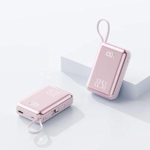 ⚡22.5W Fast Charging Power Bank with Built-in Cables|10000mAh Portable|3C Certified|For iPhone & Android|Travel-Friendly SG