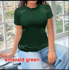 Round neck lettuce design Plus size women (RNL) short sleeves
