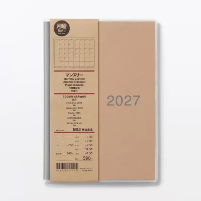[NEW ARRIVAL] MUJI 2027 Monday Start Monthly Planner / From Dec. 2026