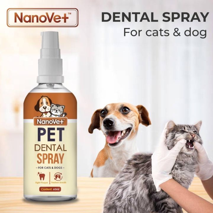 Nanovet Dental Mouth Spray For Cats& Dogs 60ml | Lazada