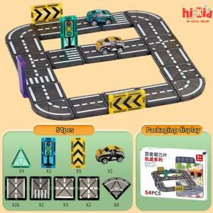 [SG Seller]DIY Childrens Assembling Toys Childrens City Building Traffic DIY Assembling Scene Toy Magnetic Building Blocks Toys