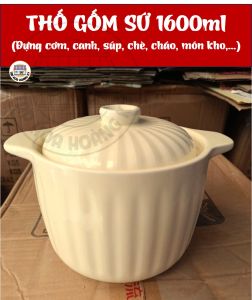 THỐ GỐM SỨ 1600ML – MÀU XANH NGỌC / VÀNG PHÔ MAI