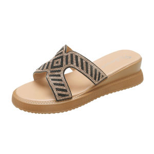 Free Shipping Plus-Size Rhinestone Platform Wedge Sandals For Women New Summer Style Perfect With Dresses One-Strap Sandals