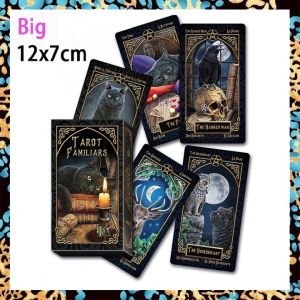 Mystical Cats Tarot Card Deck | Standard Big Size 12x7cm | 78 Sheets Tarot Oracle Cards | Divination Cards | Electronic English Guide Book