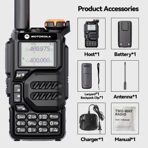 Motorola two way radio walkie talkie long range 20km X8 10W High-power 200 Channels 5500mAh High Battery capacity TYPE-C Charging IP54 Waterproof Dustproof Indoor/Outdoor Audio Walkie-Talkies