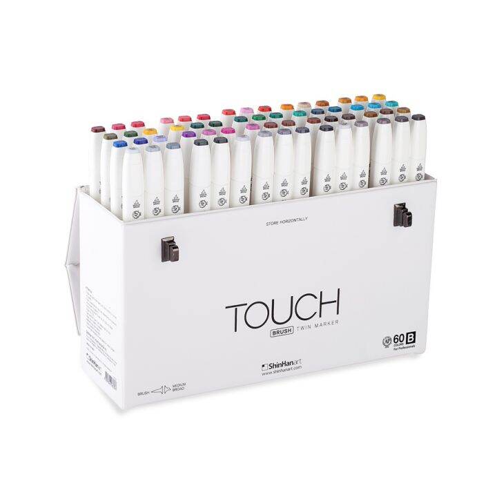 TOUCH TWIN 60 BRUSH MARKER SET B / มาร์คเกอร์หัวพู่กัน-หัวตัดขนาดกลาง ...