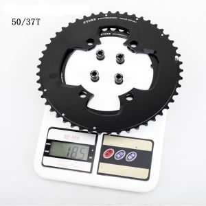 STONE CNC Alloy 7075 Double Chainring BCD107 107mm Chainwheel 4 Bolts 48T 33T 50T 37T 46T 35T 54T 41T for FORCE ETAP AXS Power Meter 12 Speed Flattop Chain Cranks Ring