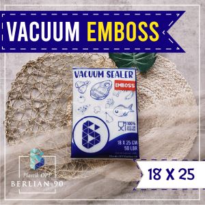 ( isi 50 Lembar )Plastik Vacuum Embossed Uk 18x25 cm/Plastik Vakum Makanan /Vacum Bag /Plastik Pakum Embos/Emboss/Kantong Plastik Frozen Food