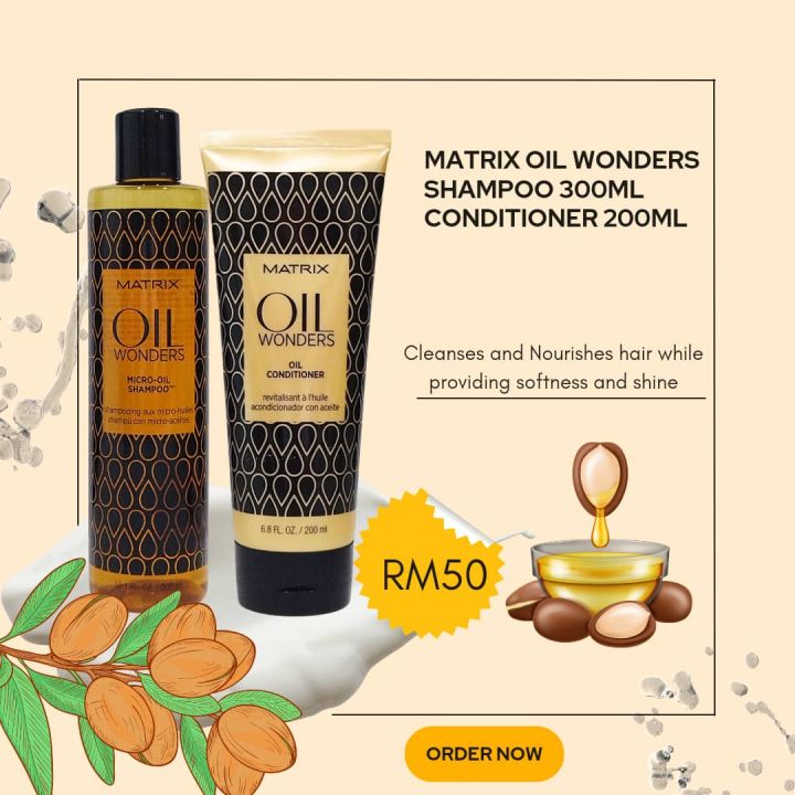Matrix Oil Wonders Shampoo 300ml + Conditioner 200ml Combo Set Lazada