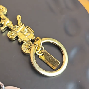 Stylish Alloy Carriage Keychain Adjustable Length Chain Gothic Metal Keyring for Bags Keys or Phone