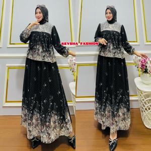 gamis set hijab model set rok Malayceruty full guring by icha fashion46