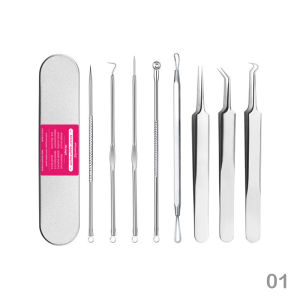 HAYYLIFE Set Pembersih Komedo Stainless 8pcs + Kotak Simpan – Eksfoliasi Pori Anti Iritasi HL-BCB913