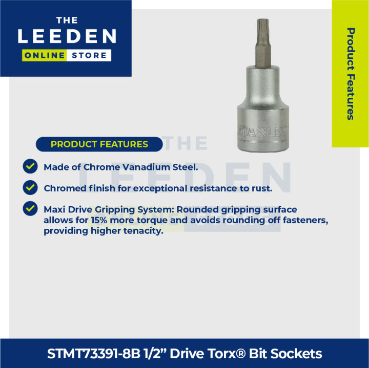 Stanley%20STMT73391-8B%201/2"%20Drive%20TORX%C2%AE%20Bit%20Sockets%20-%20T27%20-%20Image%202