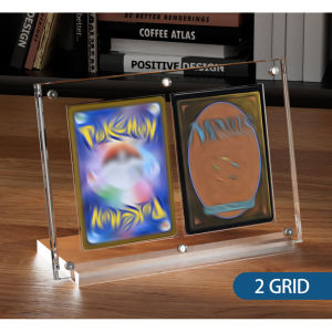 Transparent acrylic magnetic card display stand with base Pokemon Case Card Packs Collection Game Cards Display Holder Magnetic Card Holder
