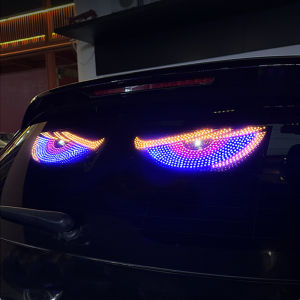 LED Display Light 2Pcs USB Dynamic Big Devil Eyes Light Cars Programmable Flexible Window Screen