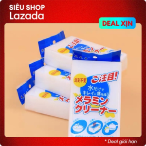 Set 100 chiếc mút xốp melamine Nhật Bản lau chùi mọi vết bẩn - Bọt biển làm sạch vết bẩn không cần xà phòng thần thánh
