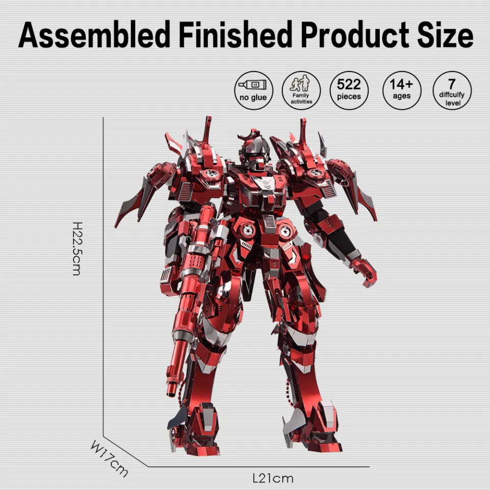 Piececool 3D Metal Puzzles for Adults -RED THUNDER Mecha Model