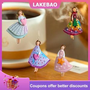 【LAKEBAO】 4 cái bộ Cổ Điển Thiên Thần Treo Trang Trí Nội Thất Handmade Giáng Sinh Đồ Trang Trí Lễ hội Trang Trí Nội Thất Cho Xmas Tree Home Văn Phòng 2026 Năm Mới Quà Tặng