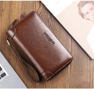 Leather Men Wallets bags clutch bags long wallet PU wallets Business Wallet Purse Waterproof Mens handbags clutch bag holder bag card bag coin pocket zipper men Purse for Phone