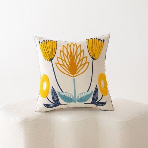 Embroidery Throw Pillow Case Cotton Cushion Cover Sofa Pillowcase for Simple Home Decor