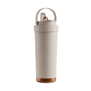 Large Capacity Stainless Steel Water Bottle Ceramic Coated Insulation Coffee Mug Beverage Container with Straw Lid