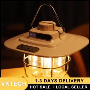 Outdoor LED Lantern with Adjustable Brightness Retro Style and Hook for Camping and Night Hiking