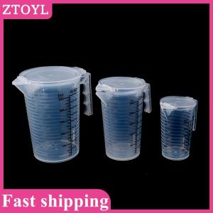 ZTOYL 100 250 500ML Measuring Cups Jug Clear Baking Kitchen Flour Water with cover Sc