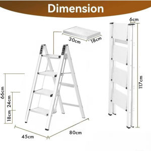 2/3/4 Step 150kg Capacity Heavy Duty Foldable Ladder Folding Step Stool Sturdy Steel Ladder