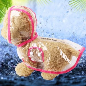 Pet Dog Transparent Raincoat Adjuastable Waterproof Raincoat Hooded Design Pet Dog Waterproof Coat