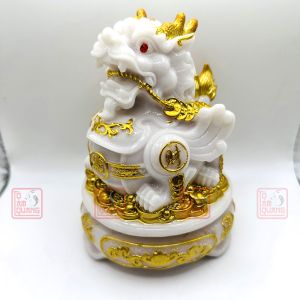 Tỳ Hưu phong thủy ngọc trắng đế xoay cao cấp để bàn thờ thần tài thu hút tài lộc may mắn - TÔ TÂM QUANG
