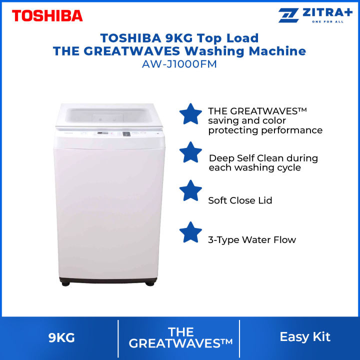 TOSHIBA 9KG Top Load Non-Inverter Washing Machine AW-J1000FM | THE ...