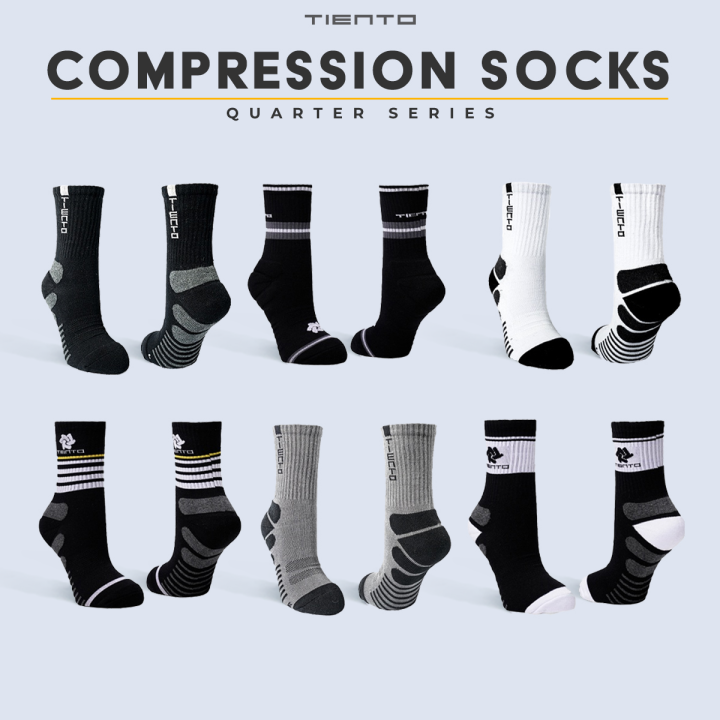 Tiento Compression Tiento Compression Socks To Go Quarter With Anti Bacterial Technology ...