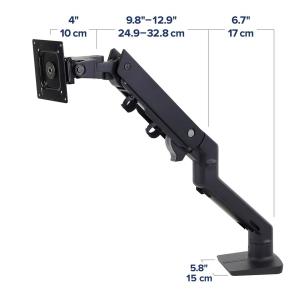 Ergotron HX Desk Monitor Arm with HD Pivot | White/Black | For Immersive 1000R Curved Screens | 10 Years Local Warranty