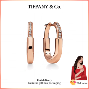 (New) Womens Fashion earrings Rose Gold  Lock series diamond small earrings Valentines Day holiday gifts