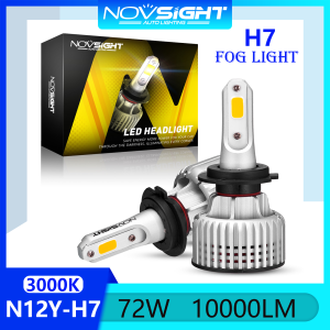 〔Fog Light+Yellow Light〕2 PCS Novsight N12Y H7 LED Car Light 72W 10000LM 3000K LED Headlight Bulb Plug and Play 2 Years Warranty Free Shipping