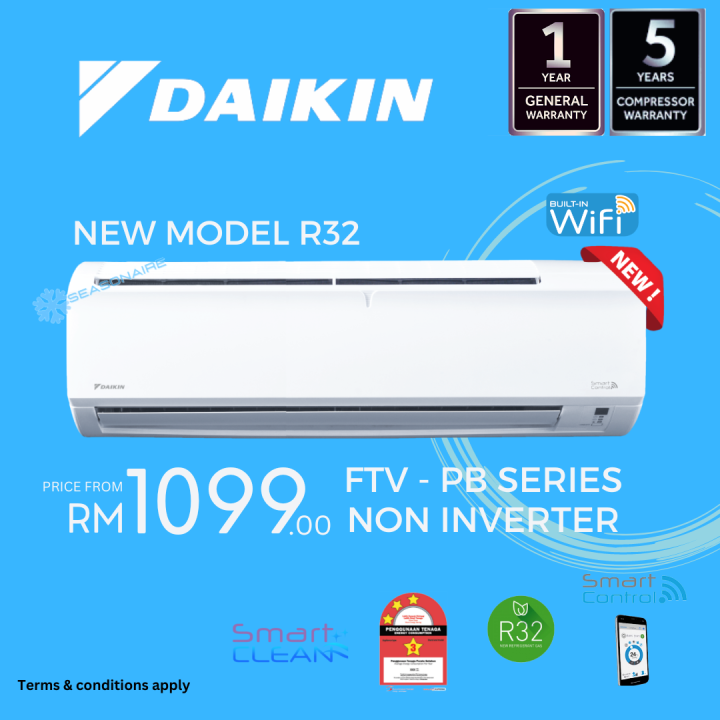 [new] Daikin R32 Ftv Pb Series Standard Non Inverter Air Cond