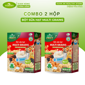 Tặng 2 túi yến mạch 350g - Combo 2 Hộp Bột sữa hạt Multi Grains (ít đường) Xuân An 400g