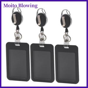 Moito Stylish Simple Document Card Holder For Women Men High Quality Retractable Sliding Cover Card Holder Bus Card ID Card Holder