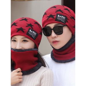 Mũ Len Kết Hợp Khăn Len Sang Trọng Lót Lông Ấm Áp Dành Cho Cả Nam Và Nữ Giá Cực Hời!