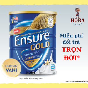 Sữa Ensure Gold bột có HMB 800g Vani Vani ít ngọt - Hàng chính hãng