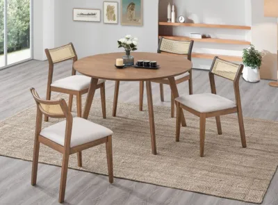 AKIKO Muji Round Dining Table Set - 1+6