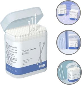 3 in 1 Cotton Swab 200pcs Double-headed Baby Cotton Swab Disposable Ear Nose Cleaning Tipped Cleaning Ear And Nose Cotton Buds Adult Cotton Buds