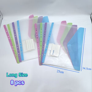 Long/A4 Loose Leaf Bag 11 Holes File Bag 4/8/12/20 pcs Binder Pouch Set Transparent File Organizer