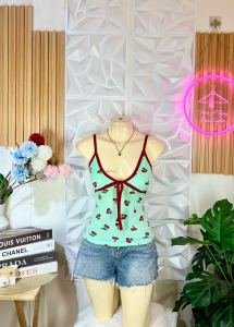 #SOFIA FASHION-PATRICE SPAGHETTI TOP COTTON SPANDEX FABRIC FREESIZE ️SUMMER WEAR BEACH