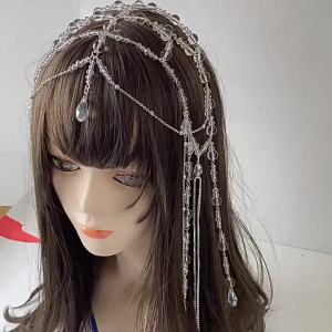 The same hair accessory from the TV series elegant water drop tassel headpiece popular on social media crystal headpiece
