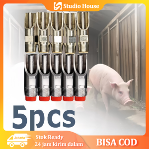 isi 5PCS Nipple Drinker Babi / Kambing / Sapi Kecil Tempat Minum Dot Bahan Stainless Steel Alat Minum Hewan