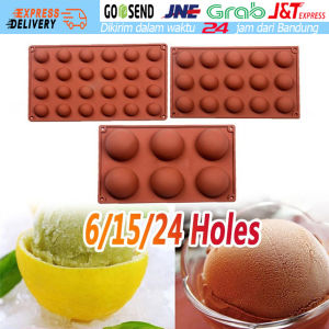 [Ready Stock] Cetakan Coklat Silikon Bulat Setengah Bola Chocolate Pudding Es Batu Jelly Mold non stick Nyoklat Cookies 6 8 15 24 Lubang